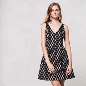 WESTON WEAR Romana Lace Overlay Polka Dot Fit & Flare Dress XS
